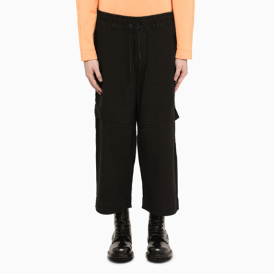 Stone Island Shadow Project Black Linen Blend Cropped Trousers