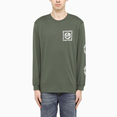 Dreamland Syndicate Green Printed Long-sleeved T-shirt