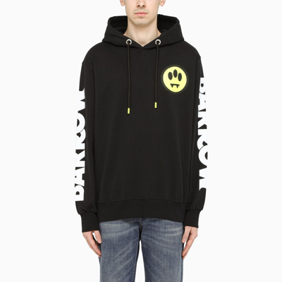 Barrow Unisex Black Hoodie With Screen Printing On Front And Sleeves