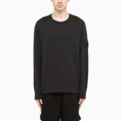 Stone Island Shadow Project Black Logo-patch Crewneck Sweatshirt