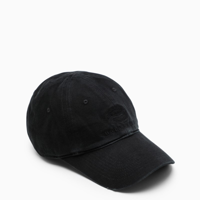 Balenciaga Black Logo-embroidery Baseball Cap