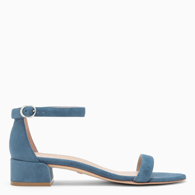 Stuart Weitzman Blue Suede Low Sandals