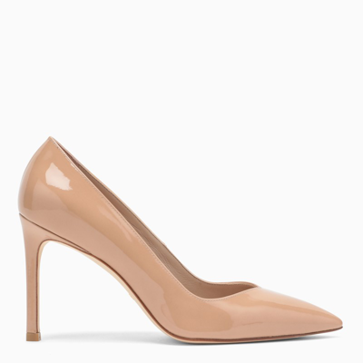 Stuart Weitzman Nude Patent Leather Pumps In Black