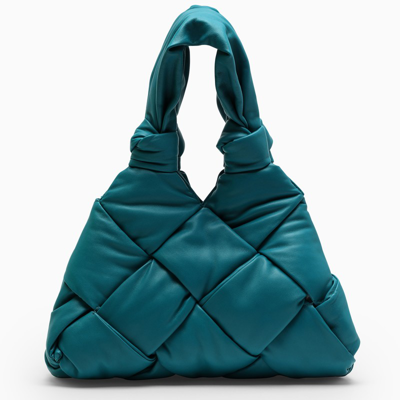 Bottega Veneta Teal Padded Intrecciato Small Tote Bag In Light Blue