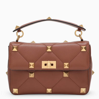 Valentino Garavani Brown Roman Stud Large Chain Bag