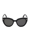 Tom Ford Women's Izzi 53mm Polarized Lens Cat Eye Sunglasses In Black