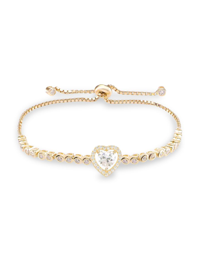 Gabi Rielle Women's Color Forward 14k Gold Vermeil & Heart Crystal Bolo Bracelet