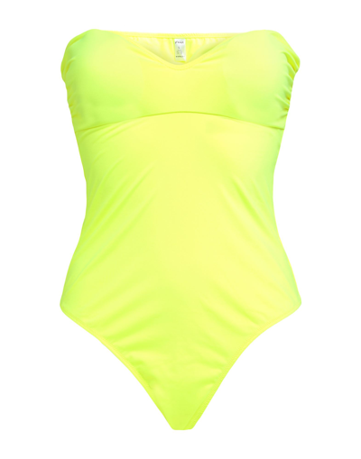 F**k Project Woman One-piece Swimsuit Yellow Size S Polyamide, Elastane