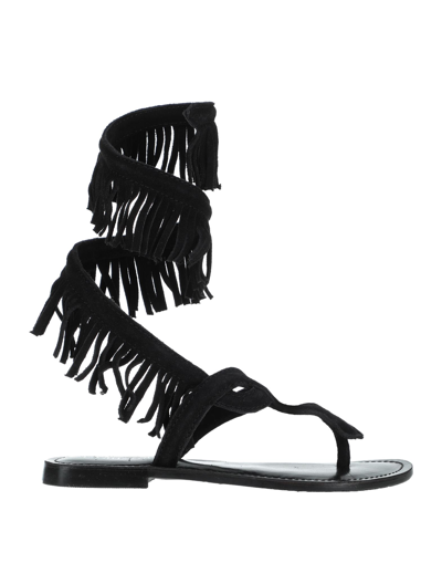 Bothega 41 Toe Strap Sandals In Black