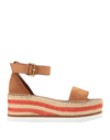 SEE BY CHLOÉ SEE BY CHLOÉ WOMAN ESPADRILLES TAN SIZE 8 CALFSKIN