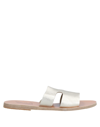 Ancient Greek Sandals Apteros Fish Scale-effect Metallic Leather Sandals In Platinum