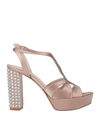Lella Baldi Sandals In Pastel Pink