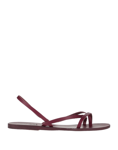 Ancient Greek Sandals Toe Strap Sandals In Garnet