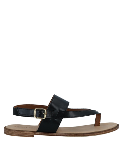 Angela George Toe Strap Sandals In Black