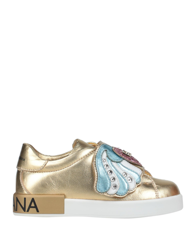 Dolce & Gabbana Kids' Sneakers In Gold