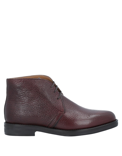 Stefano Branchini Ankle Boots In Maroon