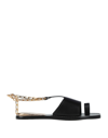 Sandro Toe Strap Sandals In Black