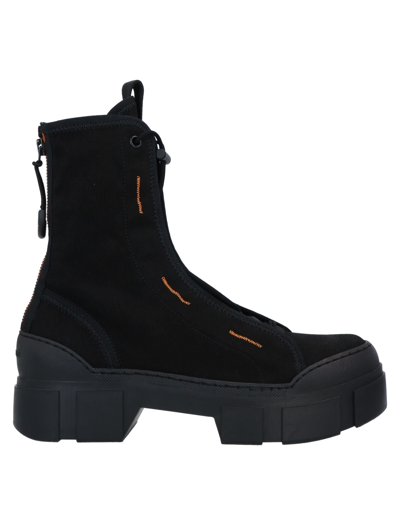 Vic Matie Ankle Boots In Canvas In Black
