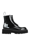 Karl Lagerfeld Troupe Brush-logo Combat Boots In Black