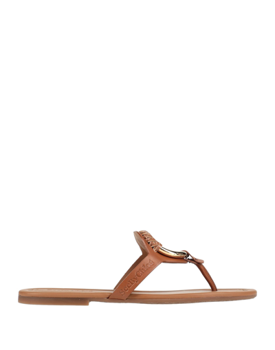 See By Chloé Hana Leather Toe-post Sandals In Beige