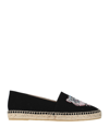 KENZO KENZO WOMAN ESPADRILLES BLACK SIZE 5 TEXTILE FIBERS, STRING