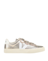 Veja Recife Chromefree Leather Sneaker In Platine White In Gold