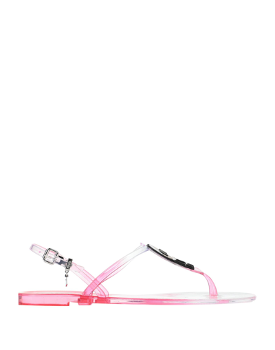 Karl Lagerfeld Ikonik Thong Strap Sandals In Pink