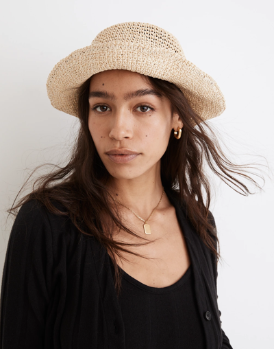 Mw Straw Bucket Hat In Natural Multi