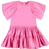 Molo Kids' Girl's Cat Floral-print Tiered Dress In Pink