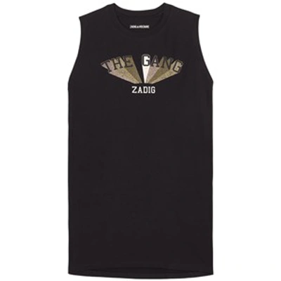 Zadig & Voltaire Kids' Girls Black Cotton Logo Dress