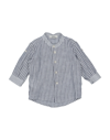 ALETTA ALETTA NEWBORN BOY SHIRT MIDNIGHT BLUE SIZE 3 LINEN, COTTON