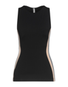 NO KA'OI NO KA 'OI WOMAN TANK TOP BLACK SIZE 00 POLYAMIDE, ELASTANE, POLYURETHANE, POLYESTER