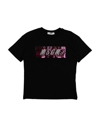 Msgm Kids' T-shirts In Black