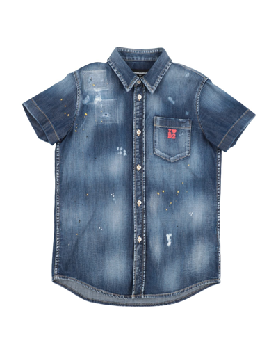 Dsquared2 Babies' Denim Shirts In Blue