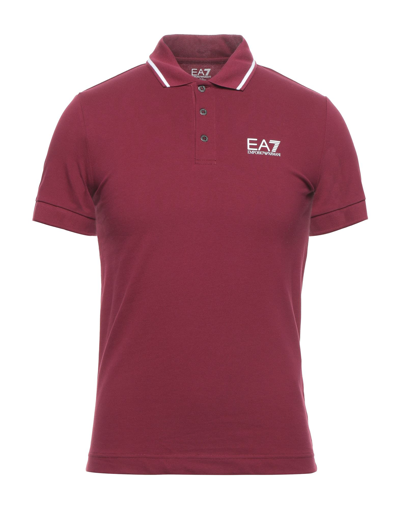 Ea7 Polo Shirts In Garnet