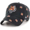 47 Brand '47 Black Cincinnati Bengals Confetti Clean Up Adjustable Hat In Black