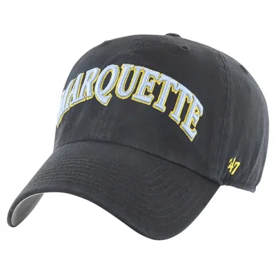 47 ' Black Marquette Golden Eagles Archie Script Adjustable Hat In Blue