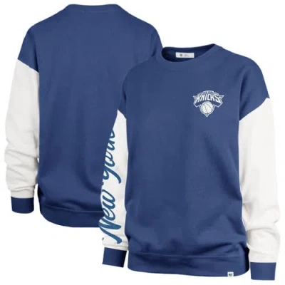 47 Brand '47 Blue New York Knicks Plus Size Oversized Rise Andie Pullover Sweatshirt