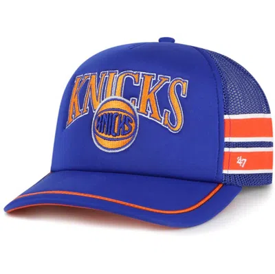 47 ' Blue New York Knicks Sidebrand Stripes Trucker Adjustable Hat