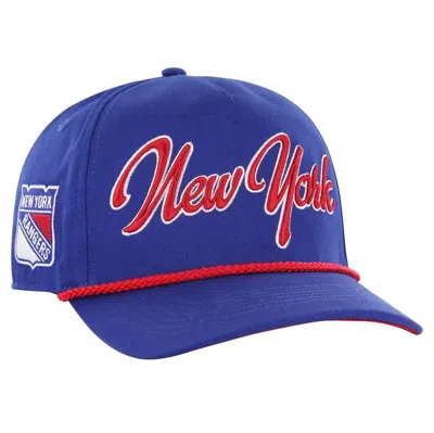 47 ' Blue New York Rangers Overhand Logo Side Patch Hitch Adjustable Hat