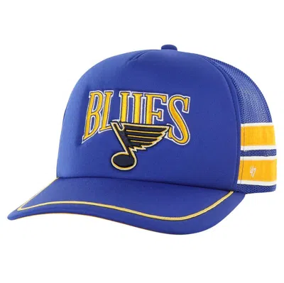 47 ' Blue St. Louis Blues Sideband Stripes Trucker Snapback Hat