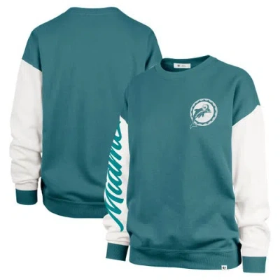 47 Brand '47 Aqua Miami Dolphins Double Header Rise Andie Pullover Sweatshirt