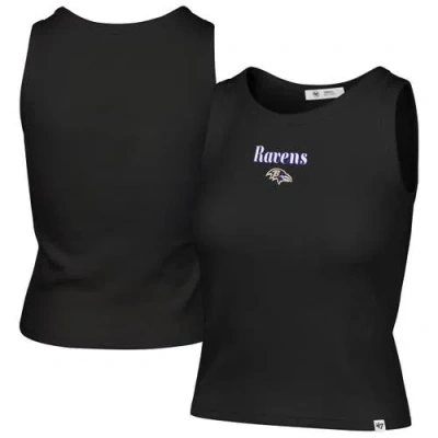 47 Brand '47 Black Baltimore Ravens Cropped Straight Cut Ribbed Baby Tank Top