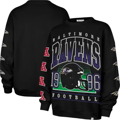 47 Brand '47  Black Baltimore Ravens Go Big Oversized Pullover Sweatshirt