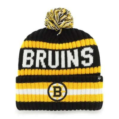47 Brand '47 Black Boston Bruins Bering Cuffed Knit Hat With Pom