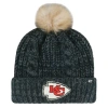 47 Brand '47 Black Kansas City Chiefs Meeko Cuffed Knit Hat With Pom In Black