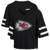 47 Brand '47 Black Kansas City Chiefs Premier Scout Cropped V-neck T-shirt In Black