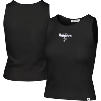 47 Brand '47 Black Las Vegas Raiders Cropped Straight Cut Ribbed Baby Tank Top