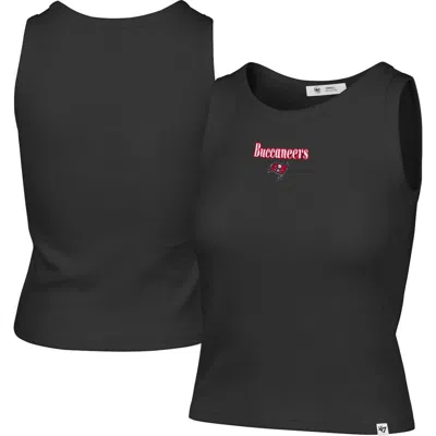 47 Brand '47 Black Tampa Bay Buccaneers Cropped Straight Cut Ribbed Baby Tank Top