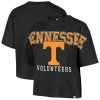 47 Brand '47 Black Tennessee Volunteers Outreach City Relaxed Cropped T-shirt In Black